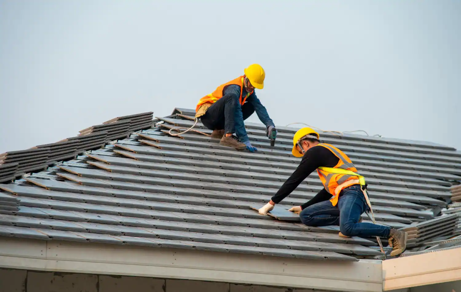 NAV Restoration installing roof tiles
